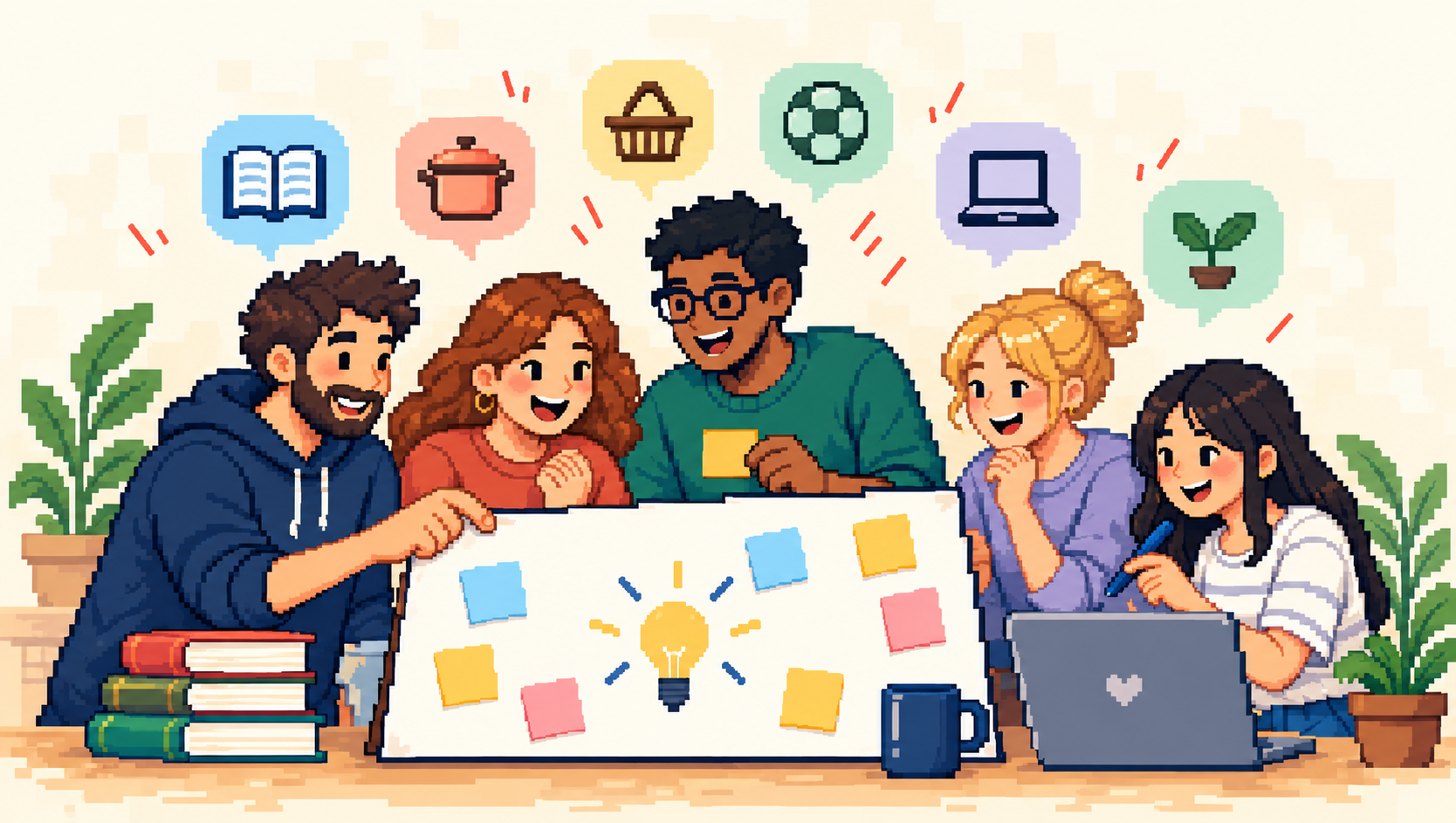Personas compartiendo ideas para hacer un plan juntas